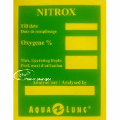AQUALUNG Autocollant étiquette Mélange Nitrox Aqua Lung