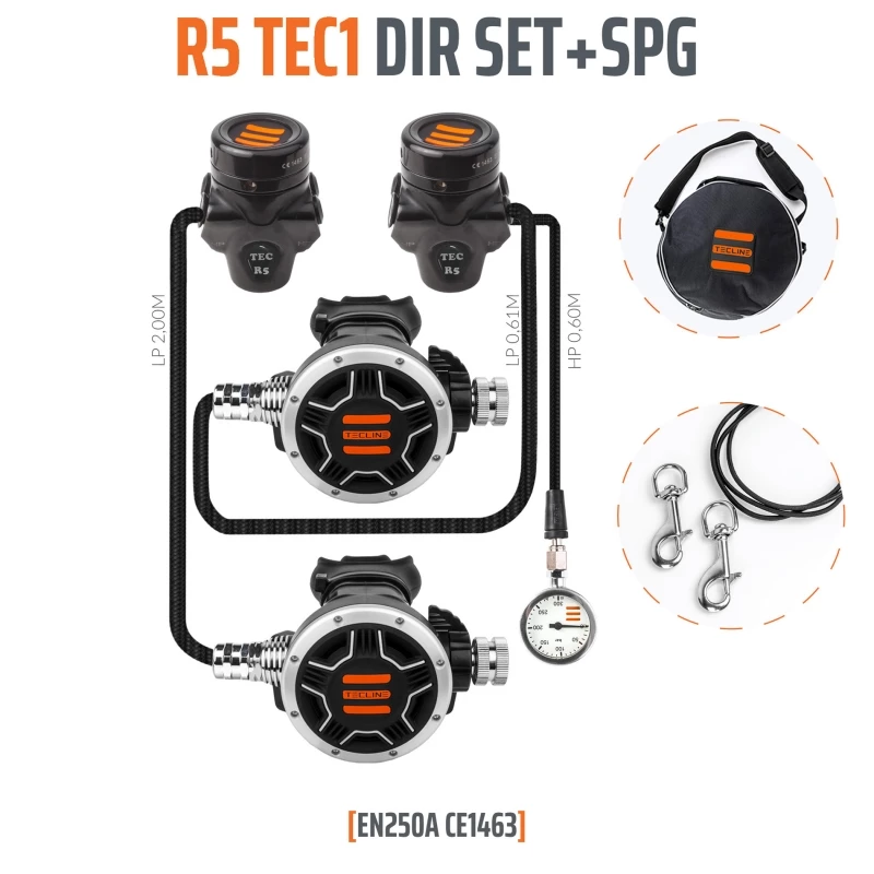 Pack Détendeur De Plongée Tecline R5 Tec1 DIR 1 Pack Détendeur De Plongée Tecline R5 Tec1 DIR